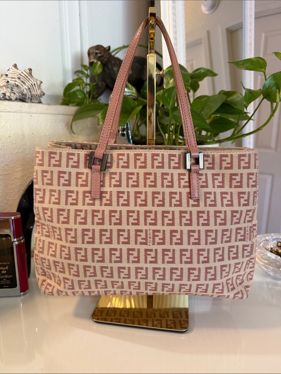 Fendi Handbags - Vintage Fendi Zucchino Small pink Tote bag